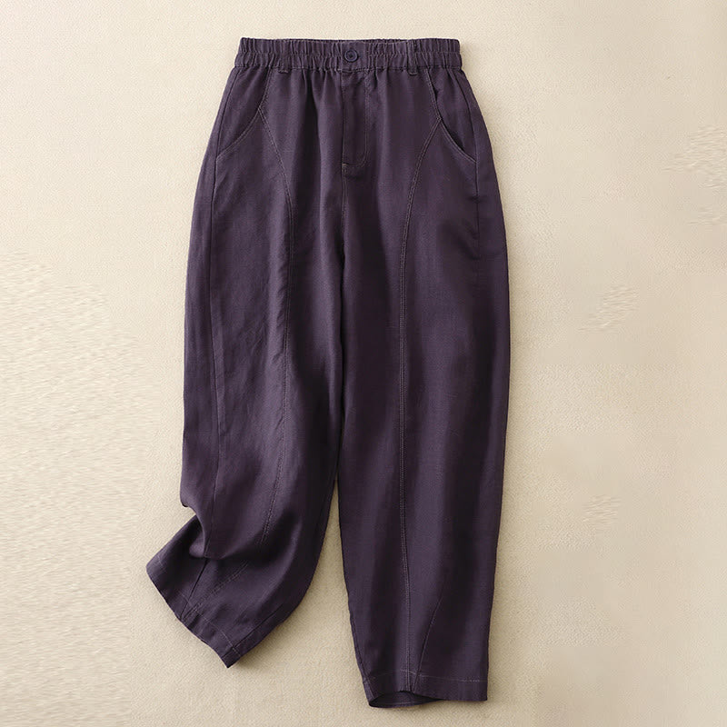 Pantalones harén de algodón con cintura elástica y bolsillos de Mythstone 