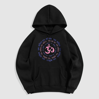 Mythstone OM Mantra Character Sanskrit Fleece Lined Hoodie