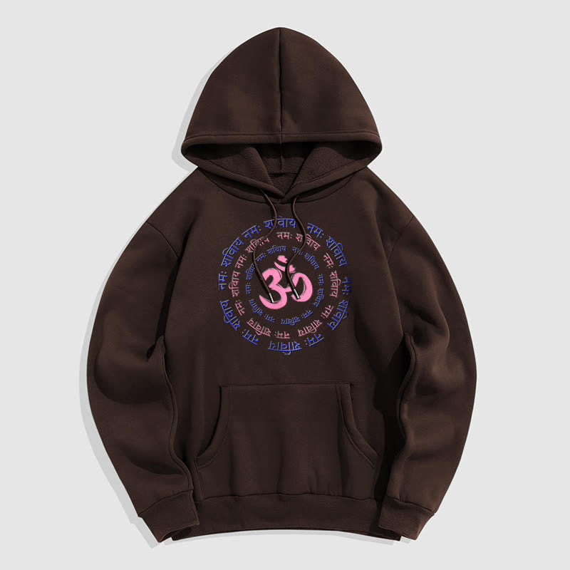 Mythstone OM Mantra Character Sanskrit Fleece Lined Hoodie