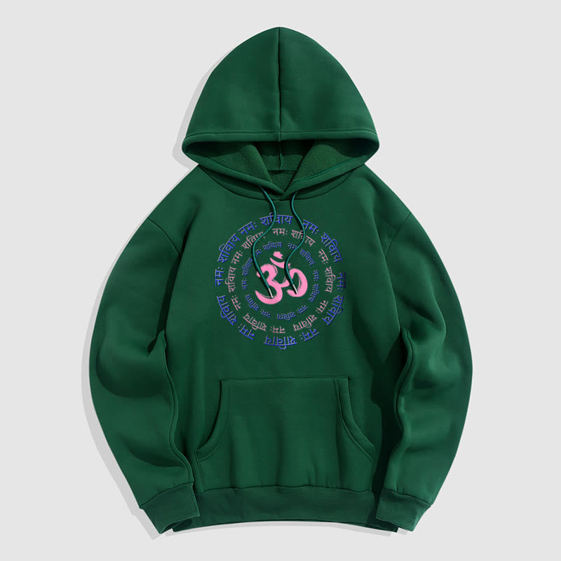 Mythstone OM Mantra Character Sanskrit Fleece Lined Hoodie