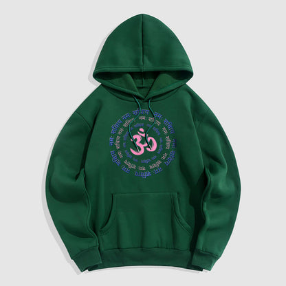 Mythstone OM Mantra Character Sanskrit Fleece Lined Hoodie