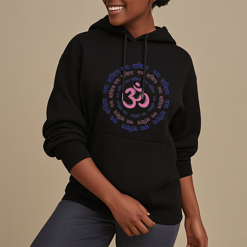 Mythstone OM Mantra Character Sanskrit Fleece Lined Hoodie