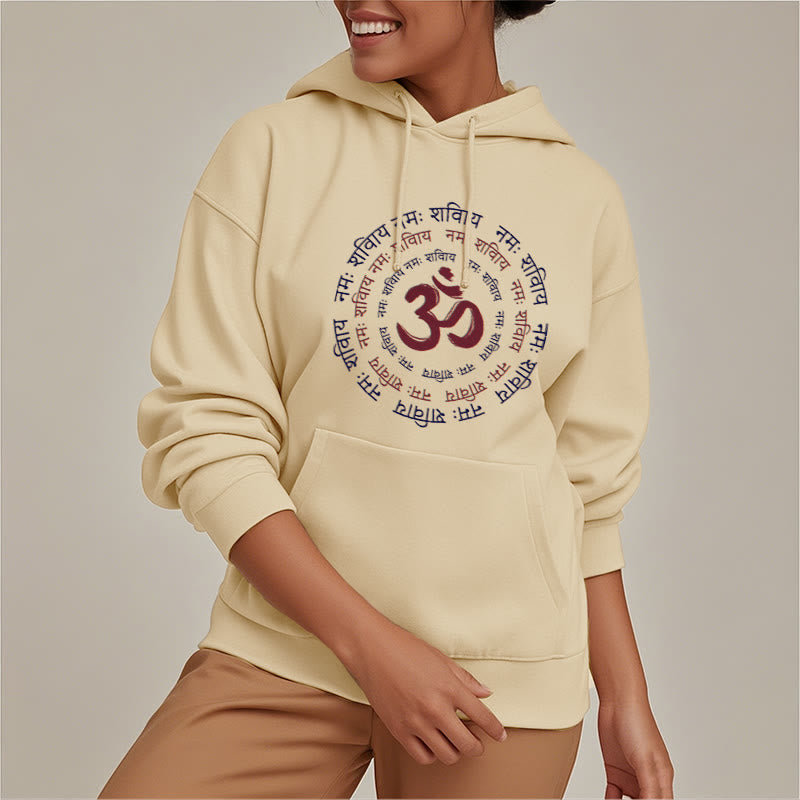 Mythstone OM Mantra Character Sanskrit Fleece Lined Hoodie