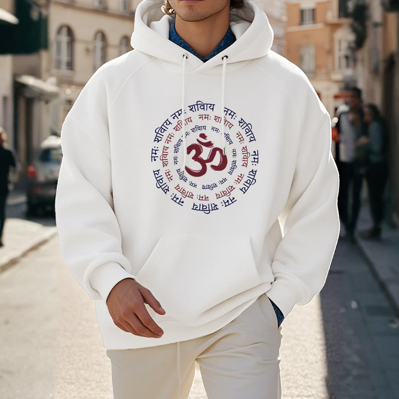 Mythstone OM Mantra Character Sanskrit Fleece Lined Hoodie