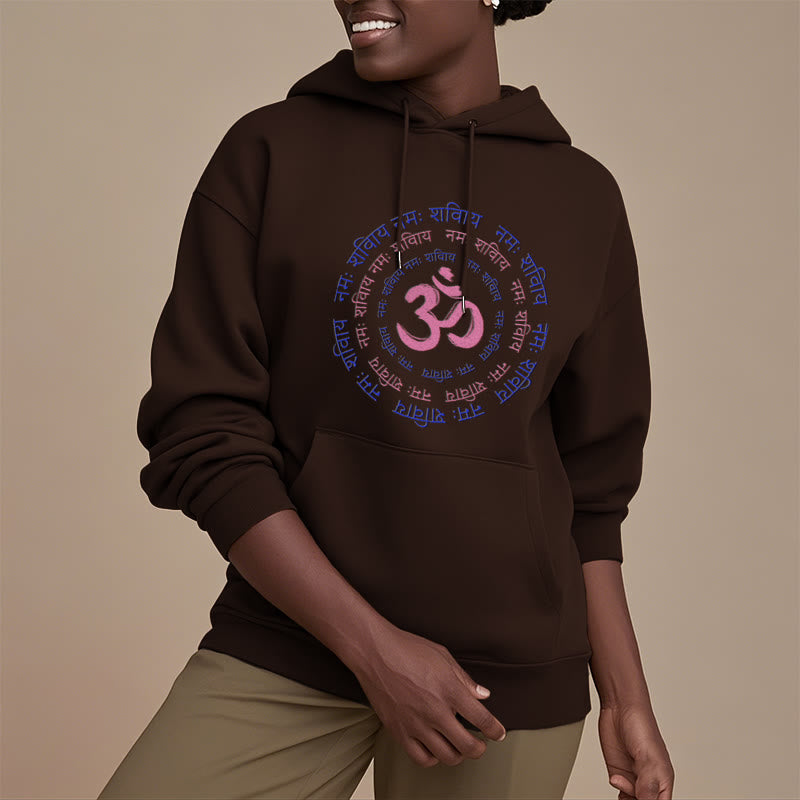 Mythstone OM Mantra Character Sanskrit Fleece Lined Hoodie