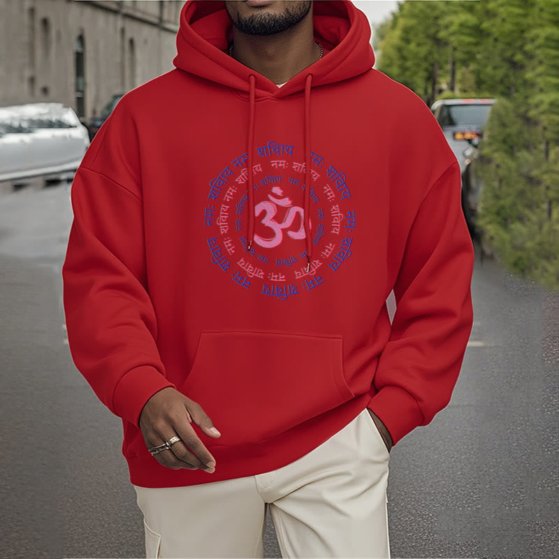 Mythstone OM Mantra Character Sanskrit Fleece Lined Hoodie