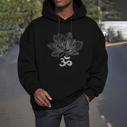 Mythstone Om Mantra Sanskrit Lotus Flower Fleece Lined Hoodie