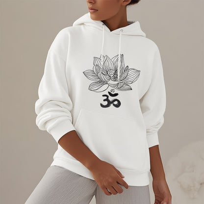 Mythstone Om Mantra Sanskrit Lotus Flower Fleece Lined Hoodie