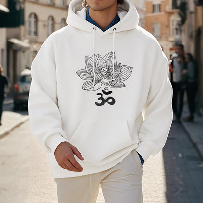 Mythstone Om Mantra Sanskrit Lotus Flower Fleece Lined Hoodie