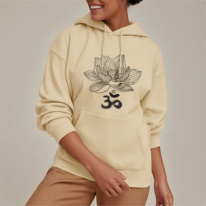 Mythstone Om Mantra Sanskrit Lotus Flower Fleece Lined Hoodie