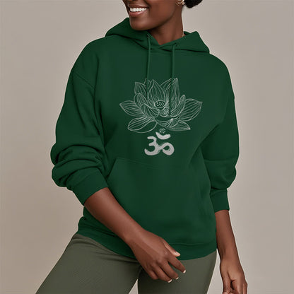 Mythstone Om Mantra Sanskrit Lotus Flower Fleece Lined Hoodie