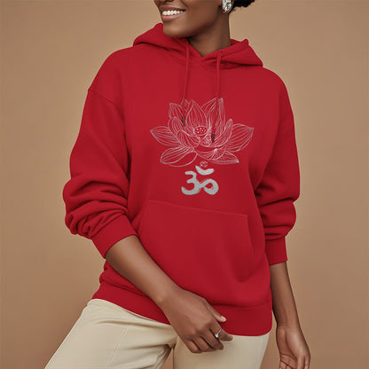 Mythstone Om Mantra Sanskrit Lotus Flower Fleece Lined Hoodie