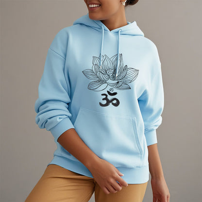 Mythstone Om Mantra Sanskrit Lotus Flower Fleece Lined Hoodie