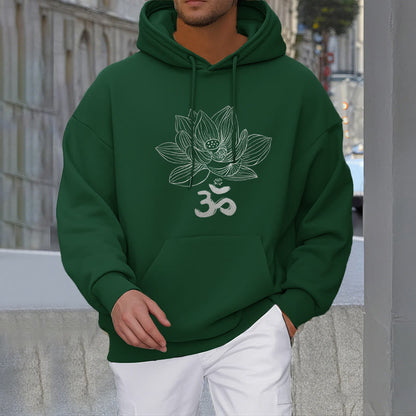 Mythstone Om Mantra Sanskrit Lotus Flower Fleece Lined Hoodie