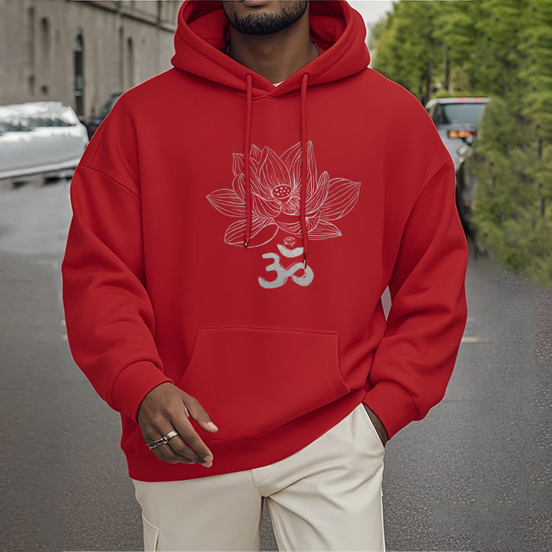 Mythstone Om Mantra Sanskrit Lotus Flower Fleece Lined Hoodie