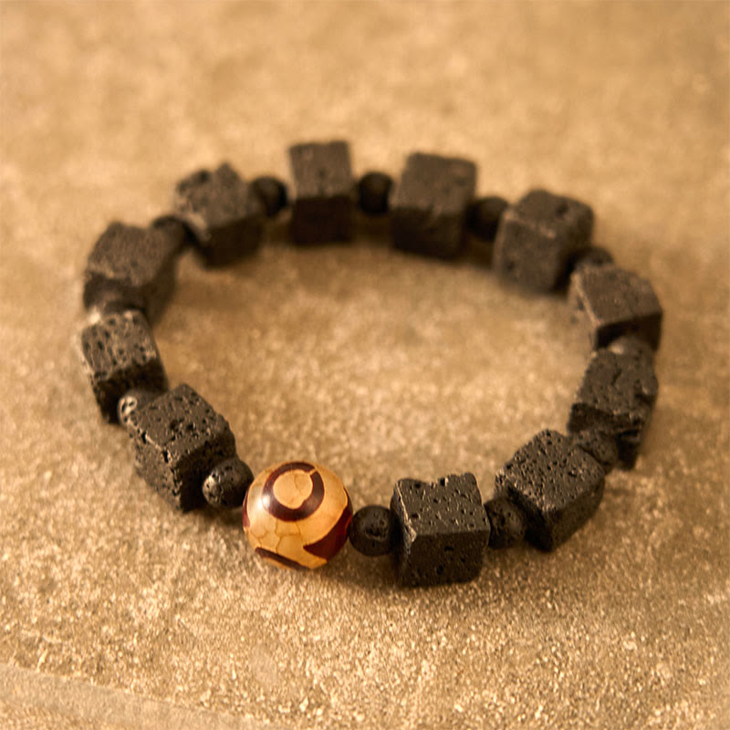 Mythstone Lava Rock Dzi Bead Healing Bracelet