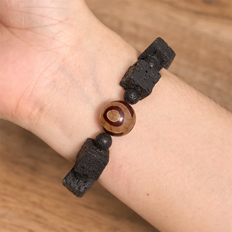 Mythstone Lava Rock Dzi Bead Healing Bracelet