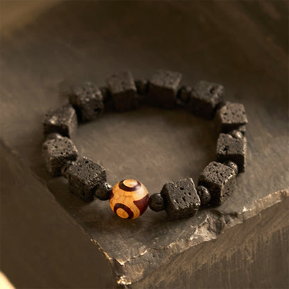 Mythstone Lava Rock Dzi Bead Healing Bracelet