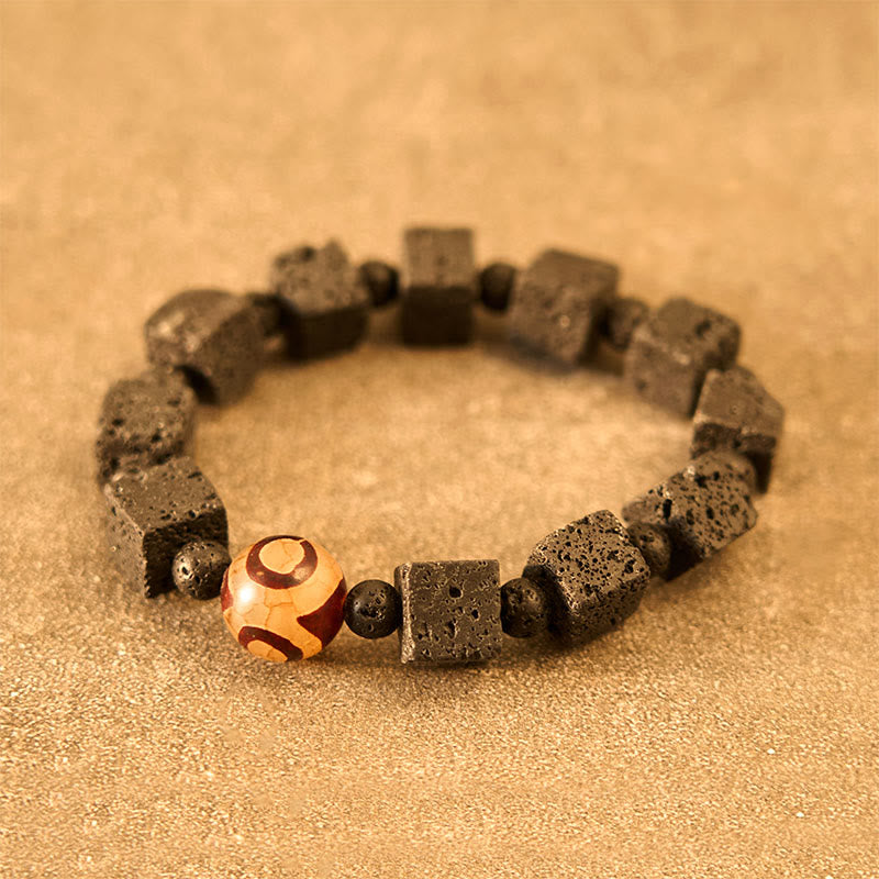 Mythstone Lava Rock Dzi Bead Healing Bracelet