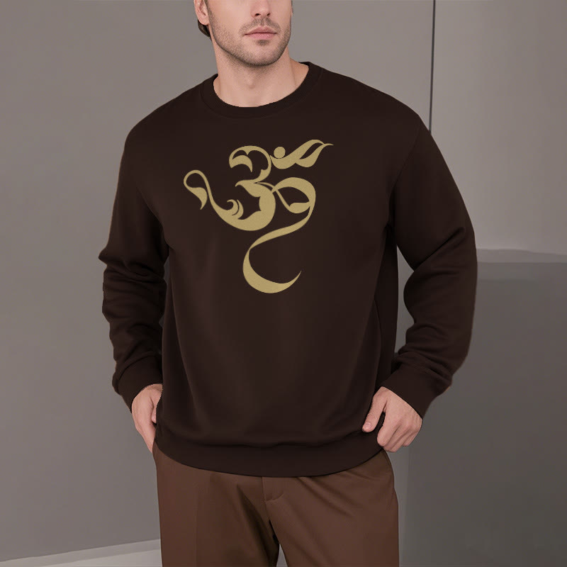 Mythstone Om Figure Design Fleece Lined Polyester Sweatshirt