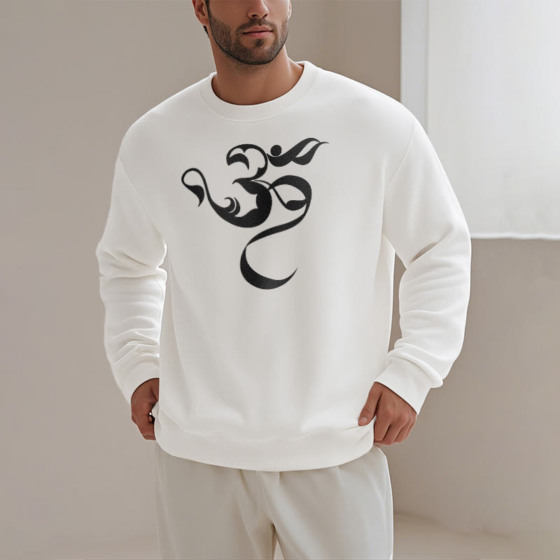 Mythstone Om Figure Design Fleece Lined Polyester Sweatshirt