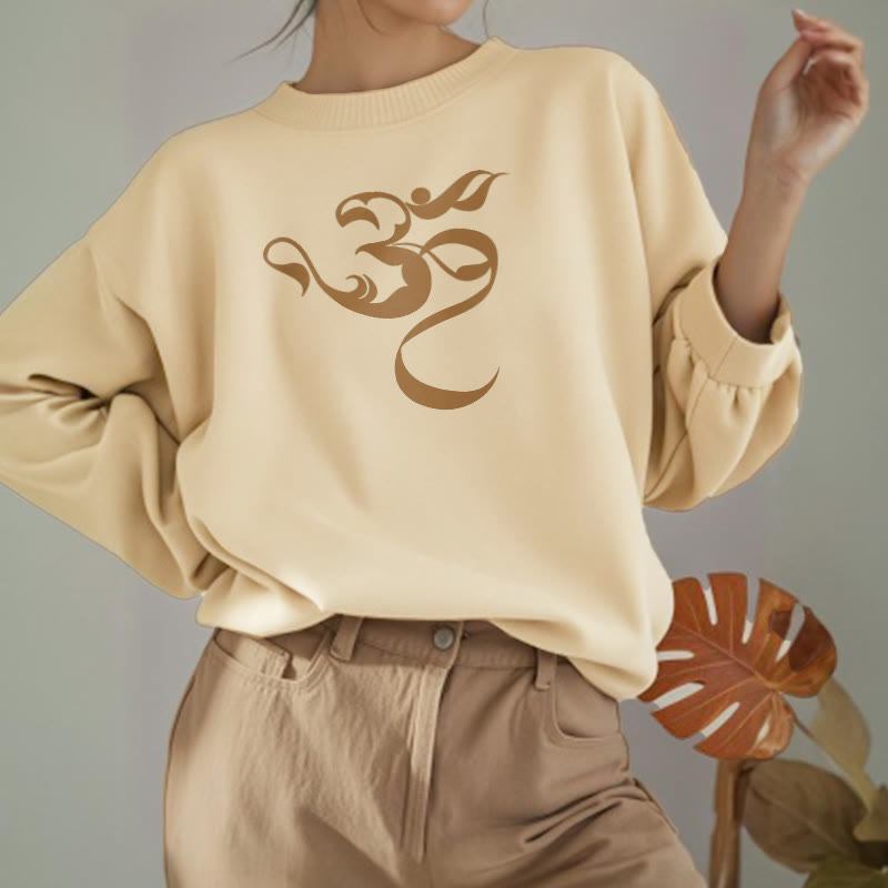 Mythstone Om Figure Design Fleece Lined Polyester Sweatshirt