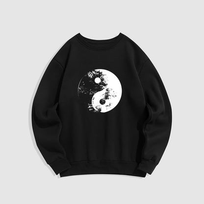 Mythstone Yin Yang Tai Chi Pattern Fleece Lined Sweatshirt