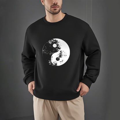 Mythstone Yin Yang Tai Chi Pattern Fleece Lined Sweatshirt