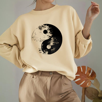 Mythstone Yin Yang Tai Chi Pattern Fleece Lined Sweatshirt