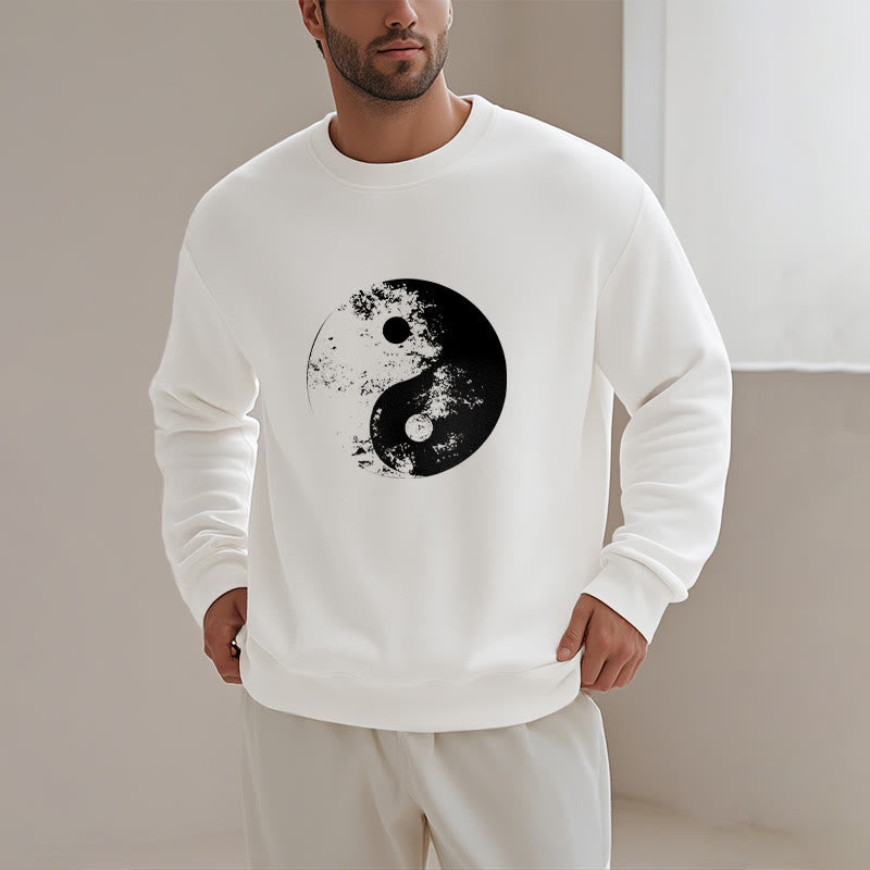 Mythstone Yin Yang Tai Chi Pattern Fleece Lined Sweatshirt