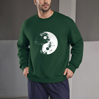 Mythstone Yin Yang Tai Chi Pattern Fleece Lined Sweatshirt