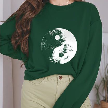 Mythstone Yin Yang Tai Chi Pattern Fleece Lined Sweatshirt