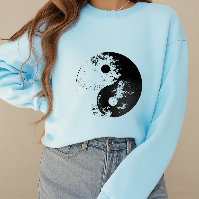 Mythstone Yin Yang Tai Chi Pattern Fleece Lined Sweatshirt