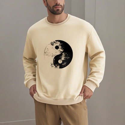 Mythstone Yin Yang Tai Chi Pattern Fleece Lined Sweatshirt