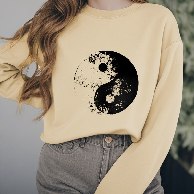 Mythstone Yin Yang Tai Chi Pattern Fleece Lined Sweatshirt