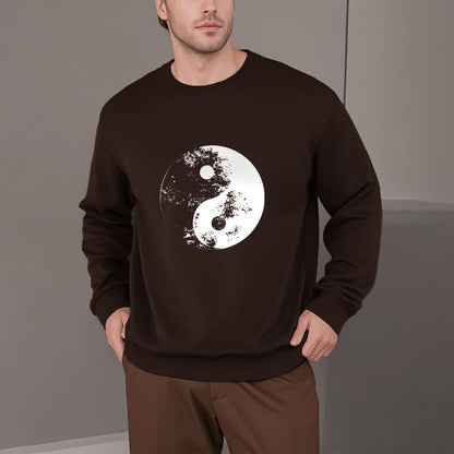 Mythstone Yin Yang Tai Chi Pattern Fleece Lined Sweatshirt