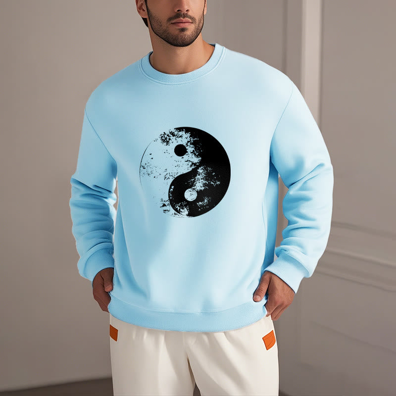 Mythstone Yin Yang Tai Chi Pattern Fleece Lined Sweatshirt