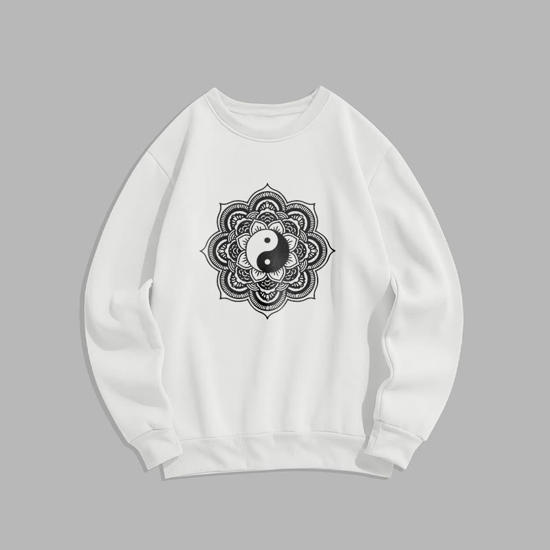 Sudadera de poliéster con forro polar y diseño de mandala yin yang de Mythstone 