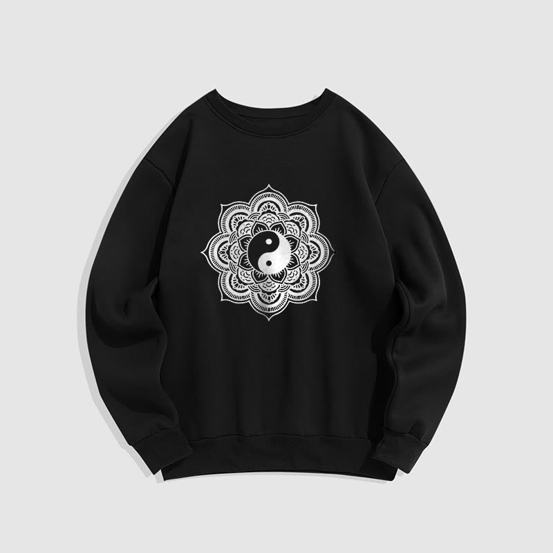 Sudadera de poliéster con forro polar y diseño de mandala yin yang de Mythstone 