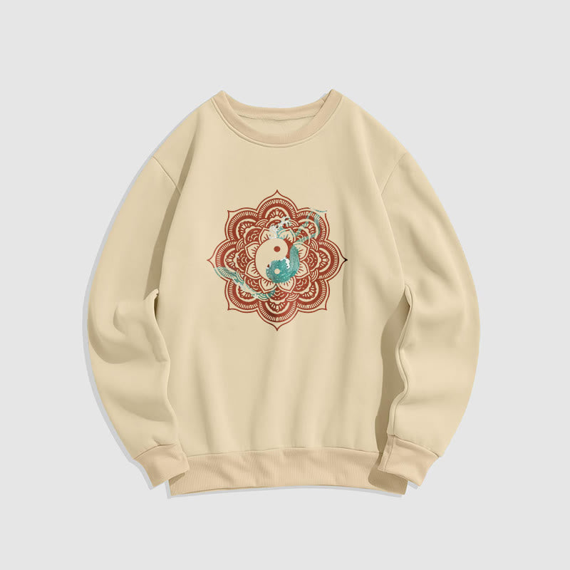 Sudadera de poliéster con forro polar y diseño de mandala yin yang de Mythstone 