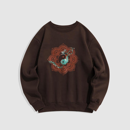 Sudadera de poliéster con forro polar y diseño de mandala yin yang de Mythstone 