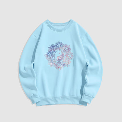 Sudadera de poliéster con forro polar y diseño de mandala yin yang de Mythstone 