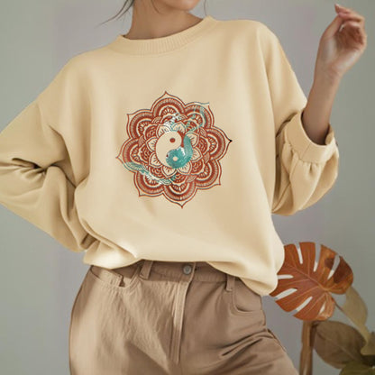 Sudadera de poliéster con forro polar y diseño de mandala yin yang de Mythstone 