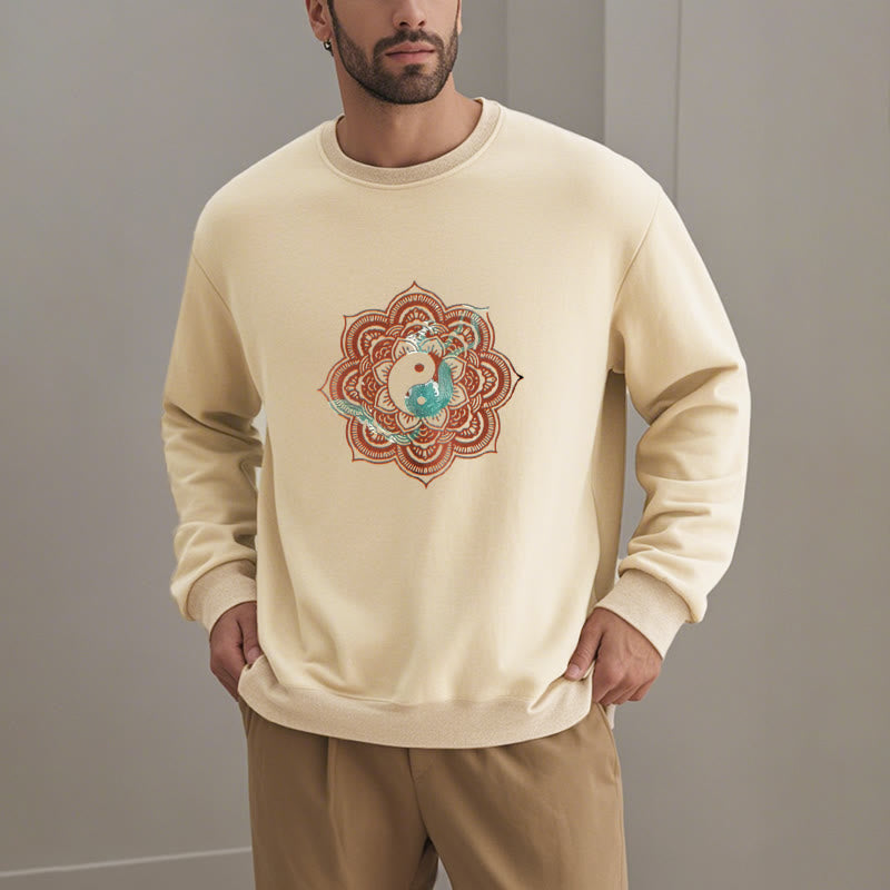 Sudadera de poliéster con forro polar y diseño de mandala yin yang de Mythstone 