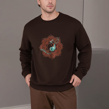 Sudadera de poliéster con forro polar y diseño de mandala yin yang de Mythstone 