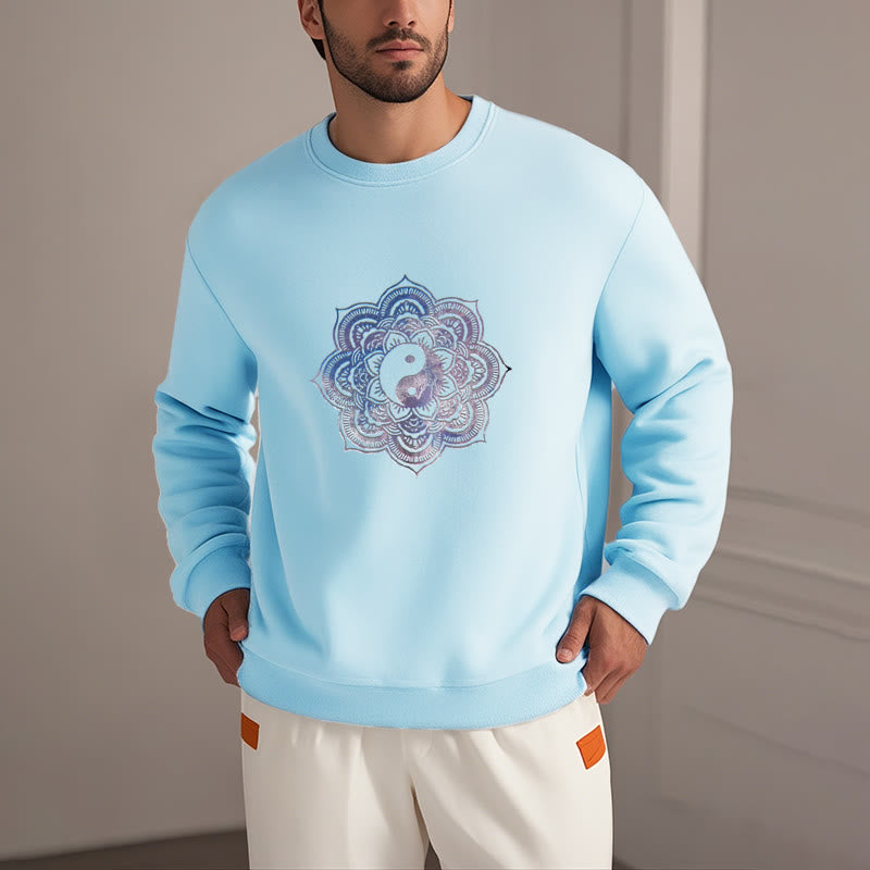 Sudadera de poliéster con forro polar y diseño de mandala yin yang de Mythstone 