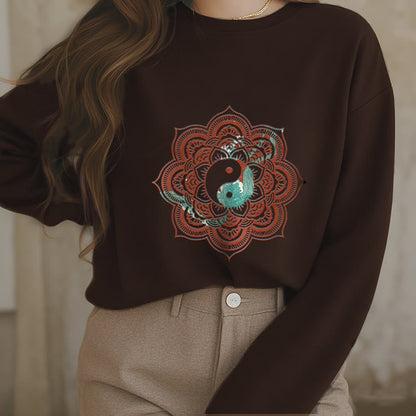 Sudadera de poliéster con forro polar y diseño de mandala yin yang de Mythstone 