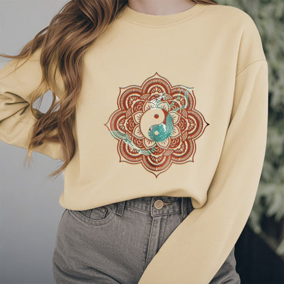 Sudadera de poliéster con forro polar y diseño de mandala yin yang de Mythstone 