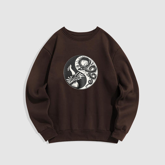 Mythstone Phoenix Yin Yang Fleece Lined Polyester Sweatshirt