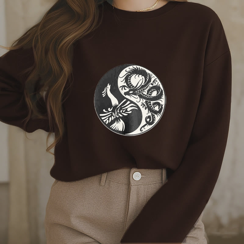 Sudadera de poliéster con forro polar y diseño Yin Yang de Mythstone Phoenix 